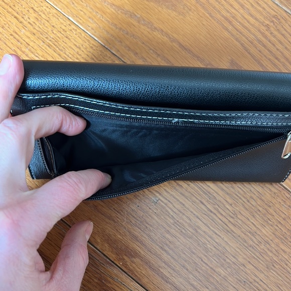 Black Leather Red Leather “K” Long Wallet / Check Book Holder - Picture 4 of 13